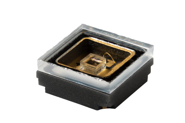 340 nm-LED with 70 mW typical optic power|Viewing angle of 120 °|350 mA operating current|Package:  SMD 3535|LED with flat window
